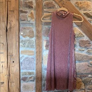 Burnout Velvet Mock Neck Dress